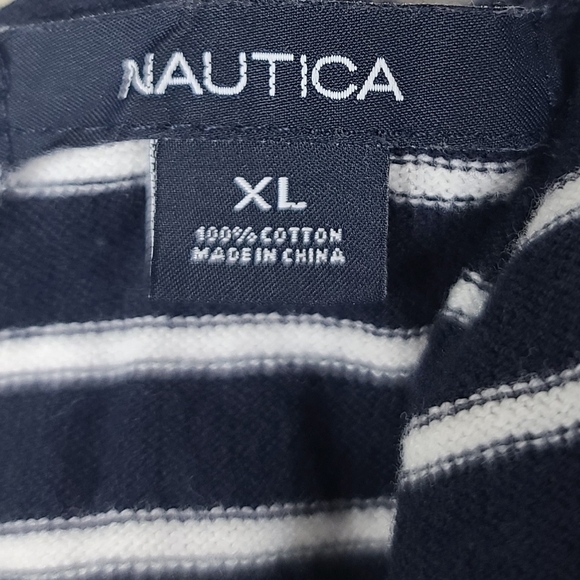 Nautica Striped Crewneck Long Sleeve Sweater Top XL - Picture 8 of 9